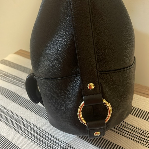 Michael Kors Fulton Hobo Black Leather Shoulder Bag - Picture 4 of 12